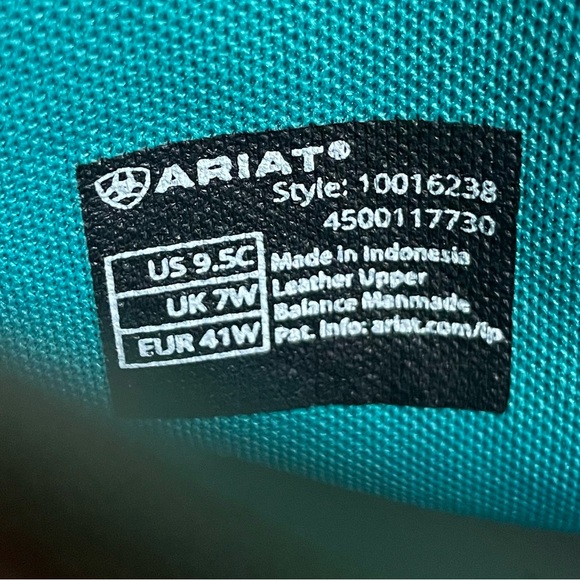 Women's ARIAT Brown & Turquoise FAT BABY Western COWGIRL Chore COWBOY BOOTS 9.5 - Picture 6 of 7